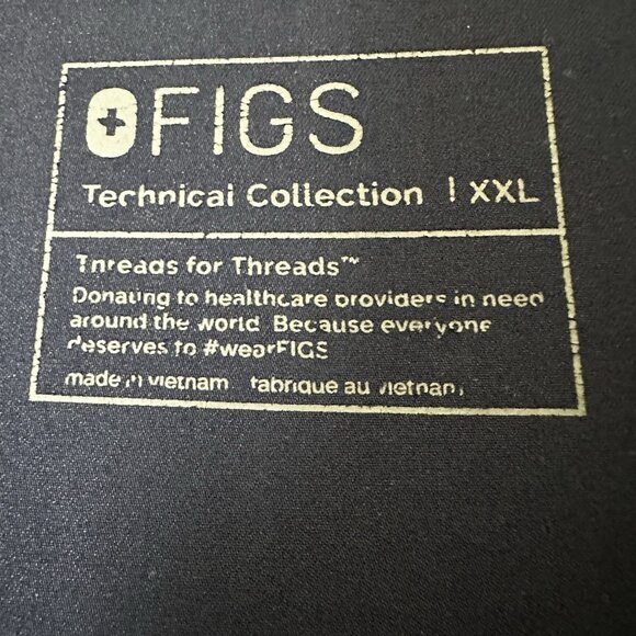 Figs Casma Scrub Top Womens 2XL Navy Blue Three-Pocket Medical Nursing Uniform - Picture 2 of 6